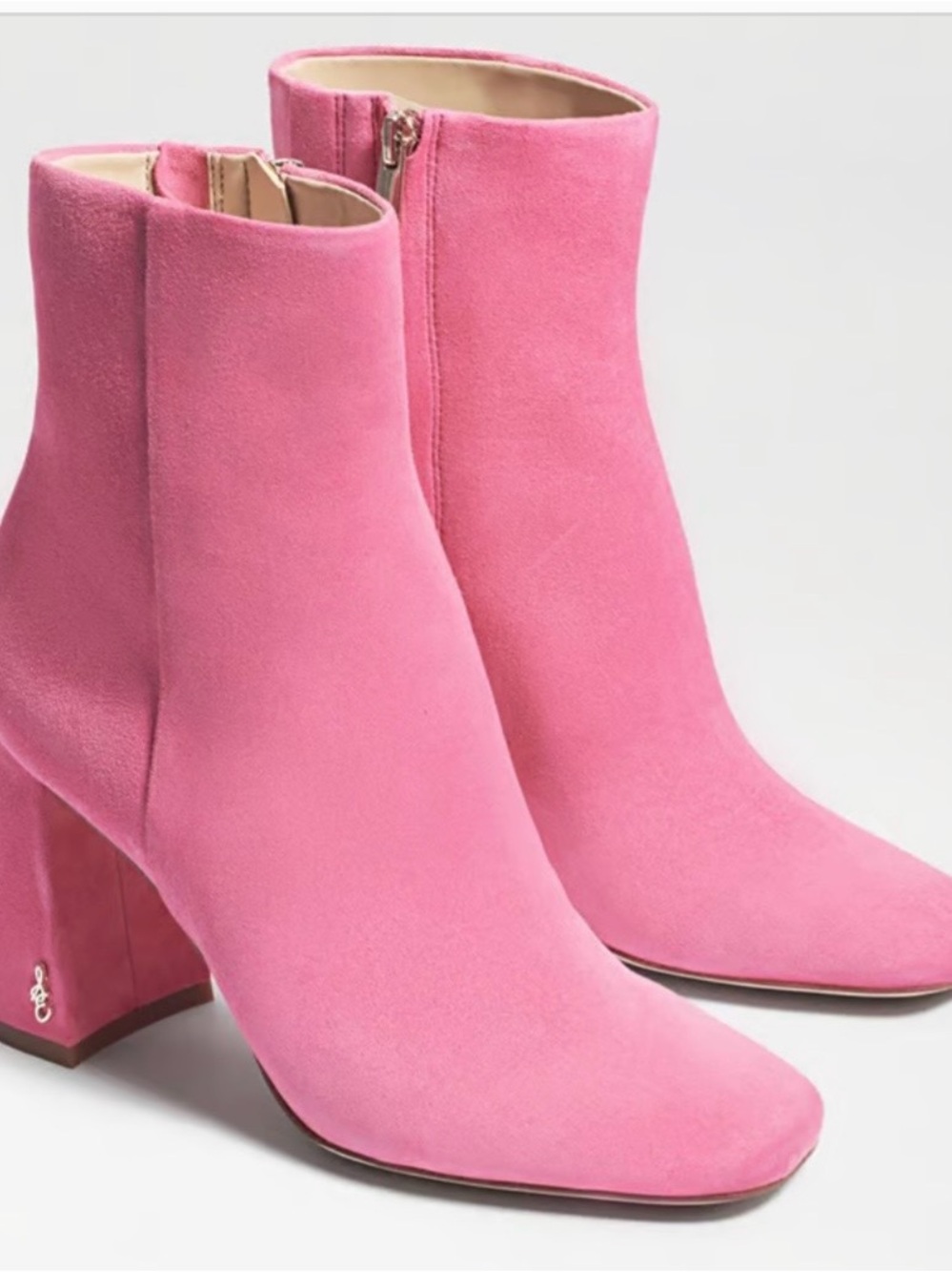 Sam Edelman Codie Ankle Booties in Pink Confetti Suede.  NEW  Sz 5.5